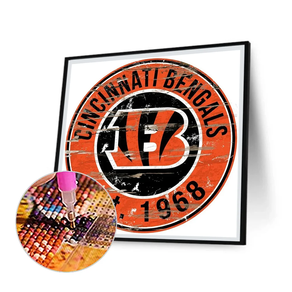 Diamond Painting - Full Round Drill - Cincinnati Bengals(30*30cm)