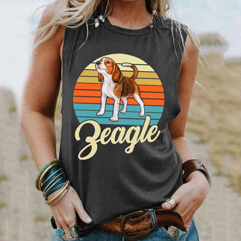 Dog Letter Print T-Shirt