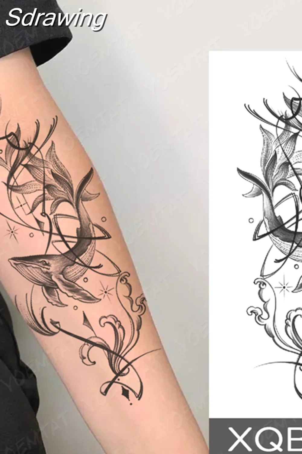 Sdrawing Temporary Tattoo Sticker Butterfly Flower Totem Flash Tatto Y2k Style Body Art Arm Leg Waist Fake Tatoo Men Women