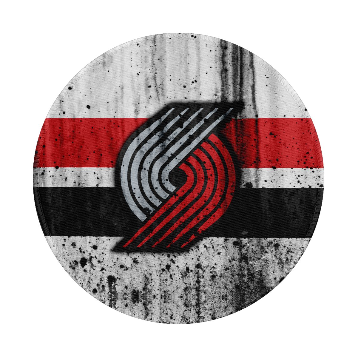 Portland Trail Blazers Grunge NBA Basketball Club Non-Slip Rubber Round Mouse Pad