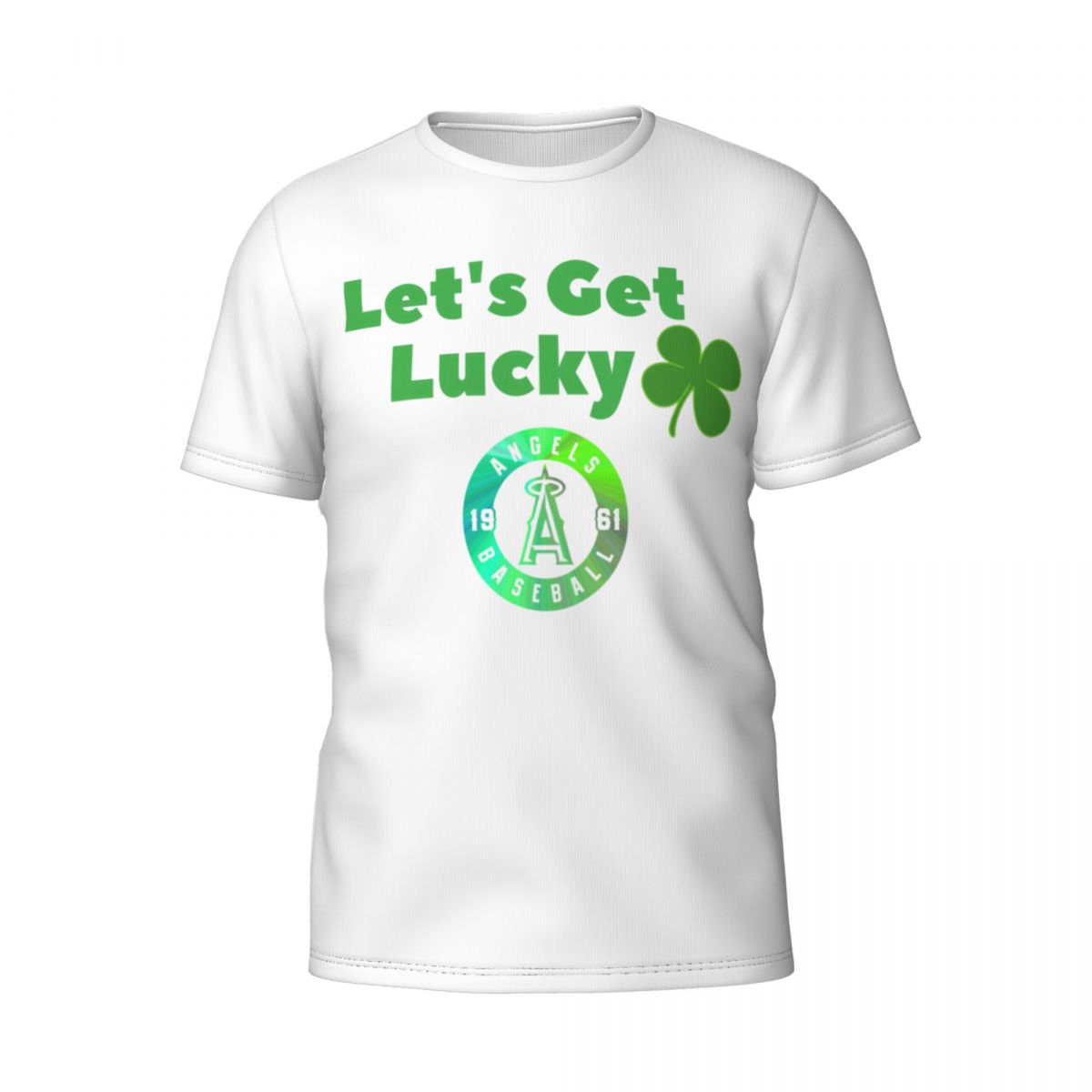 Los Angeles Angels Get Lucky Clover St. Patrick's Day Men's Short Sleeve Shirt