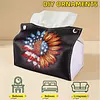 DIY PU Diamond Painting Tissue Box Kit Desktop Tissue Holder with Rhinestone Diamond Desk Decorative Tissue Box for Adults Desktop Storage Organizer (Sunflower)