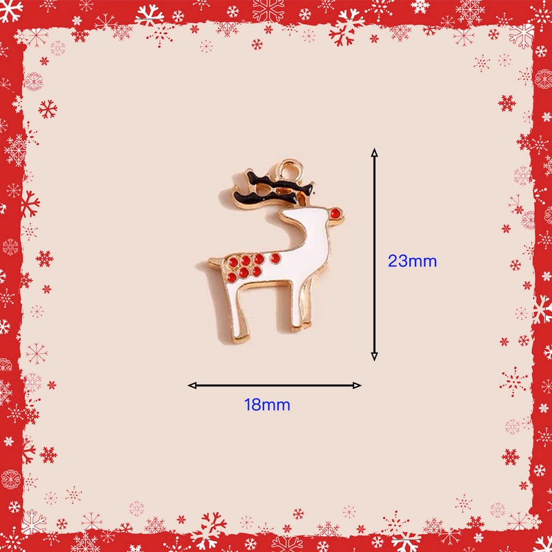 10 PCS/Package 13 * 20mm 15 * 22mm 17*24mm Alloy Rhinestones Bell Snowman Elk Pendant Jewelry Accessories