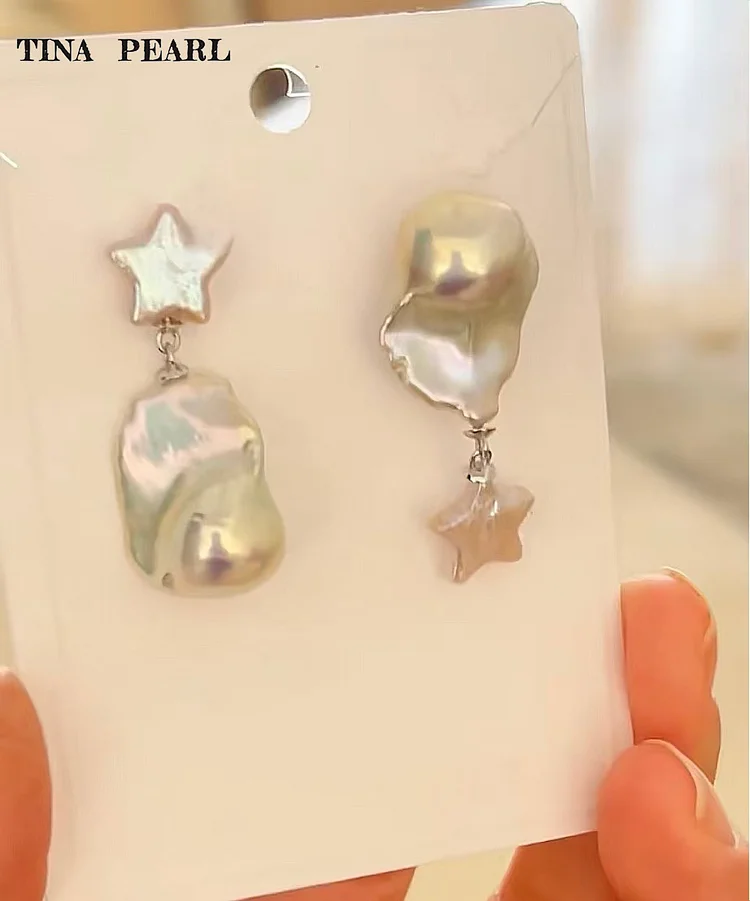 2026 TINA Jewelry Freshwater pearl stars + Baroque romantic earrings