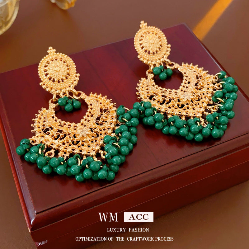 Medieval Round Geometric Alloy Electroplating Earrings