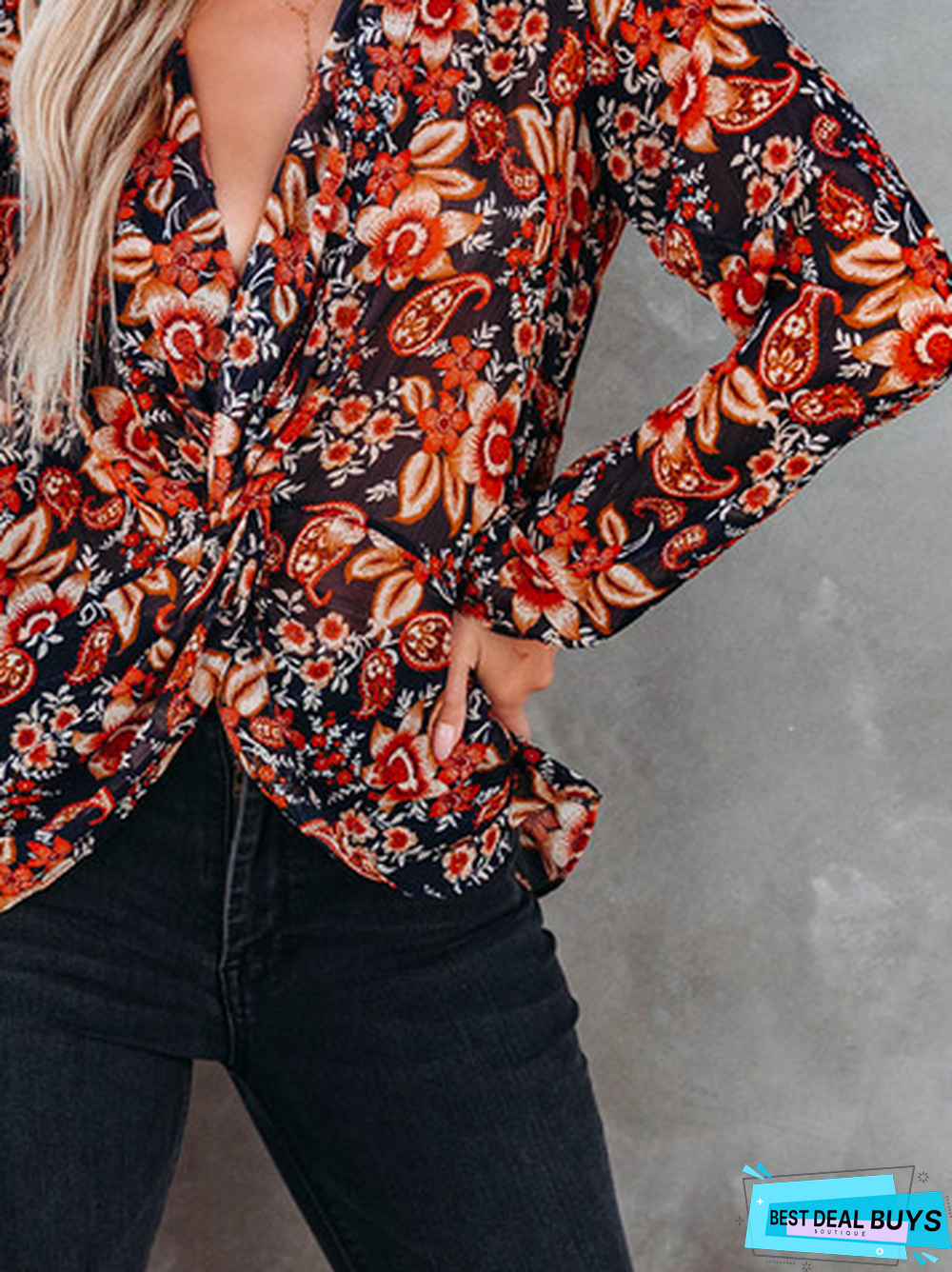 Casual Loose Cross Neck Top