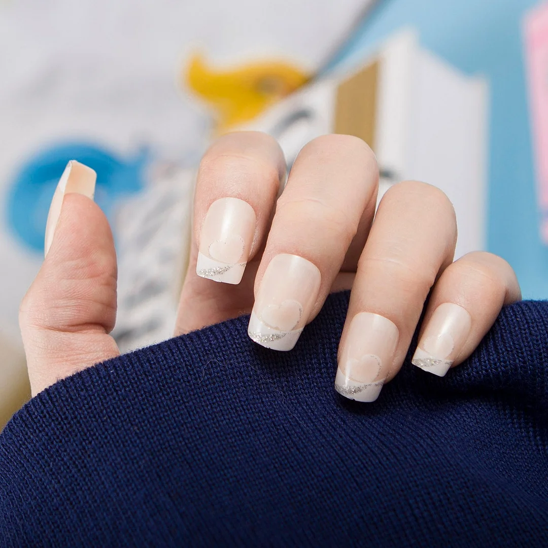 24pcs/set Fashion Acrylic Full Cover Fake Nails 10 Sizes Press on Nails Designs French False Nail Art Tips 278 Fingernail Tips-Nail Inspo