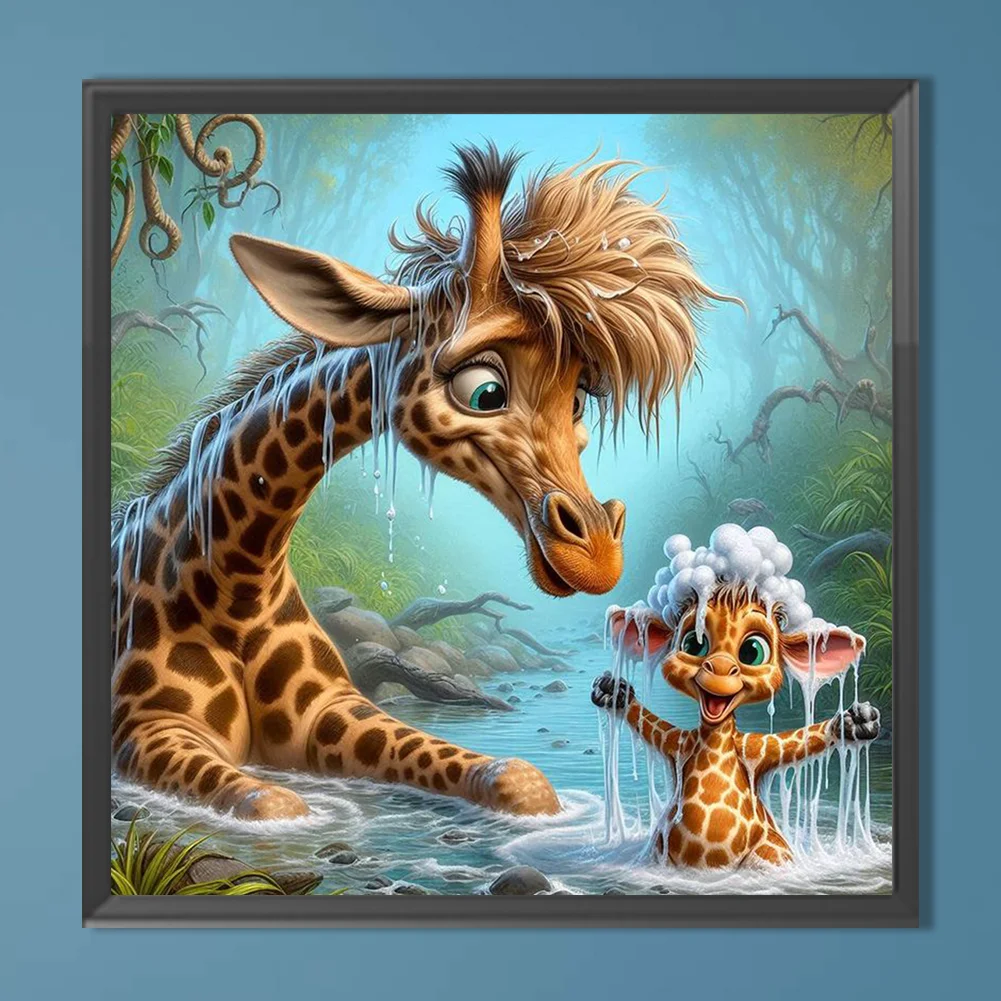 Diamond Painting - Full Round Drill - Giraffe(Canvas|40*40cm)