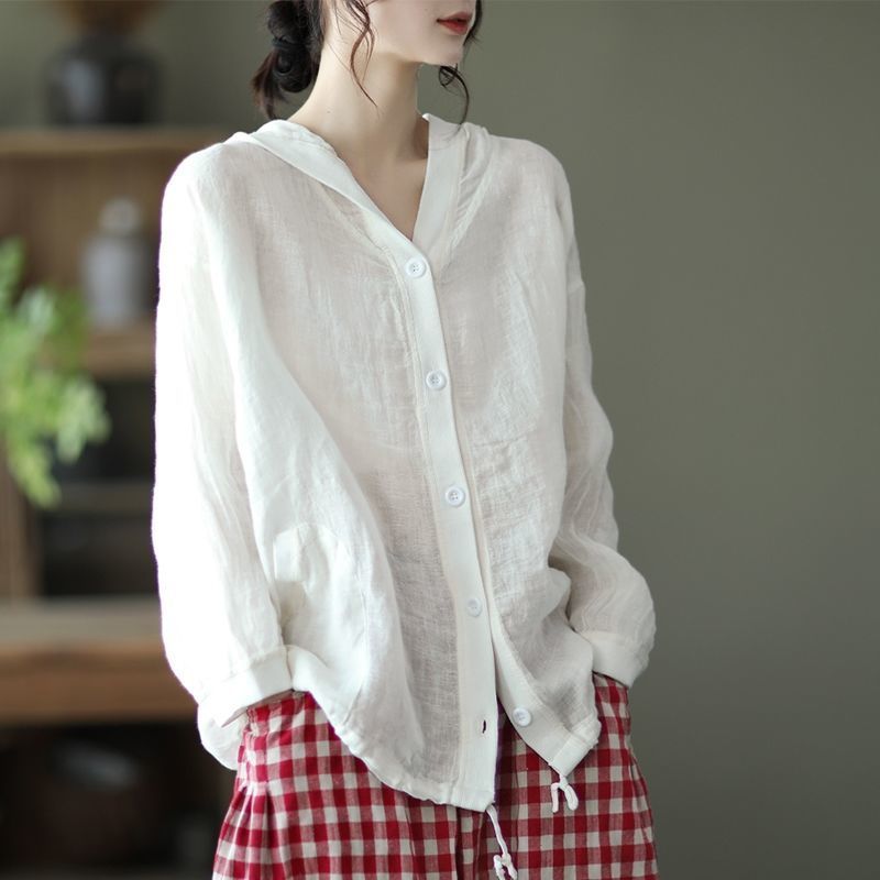 Women Cotton Linen Casual Loose Shirts