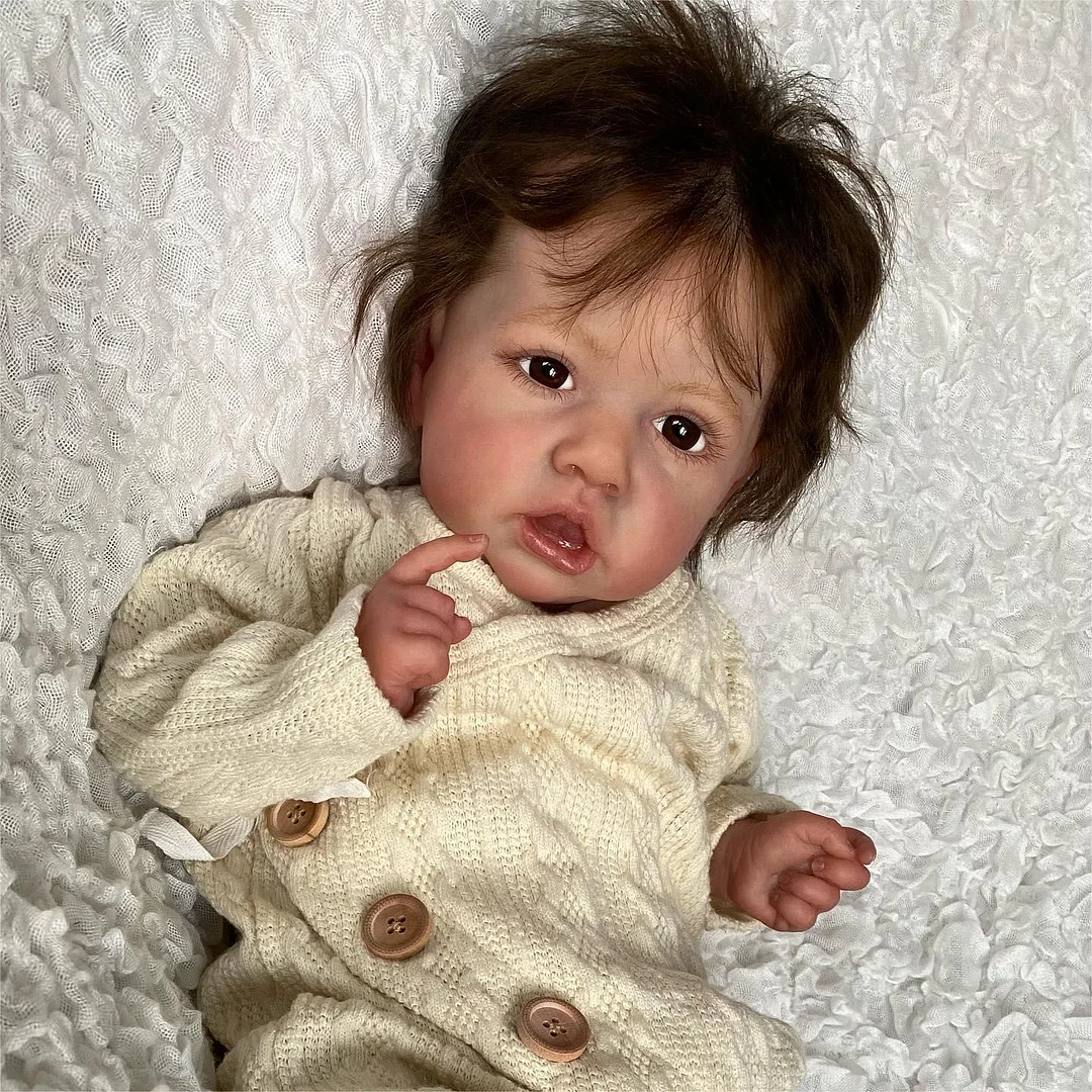 20" Reborn Cute Baby Girl Comes With Brown Hair and Adorable Clothes Called Amanda