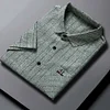 Gioiacombo&trade; Camicia estiva a maniche corte a righe con risvolto casual da uomo
