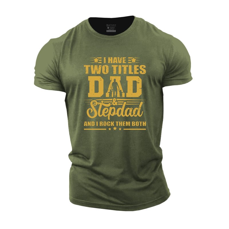 Cotton Dad Stepdad Graphic Men's T-shirts tacday