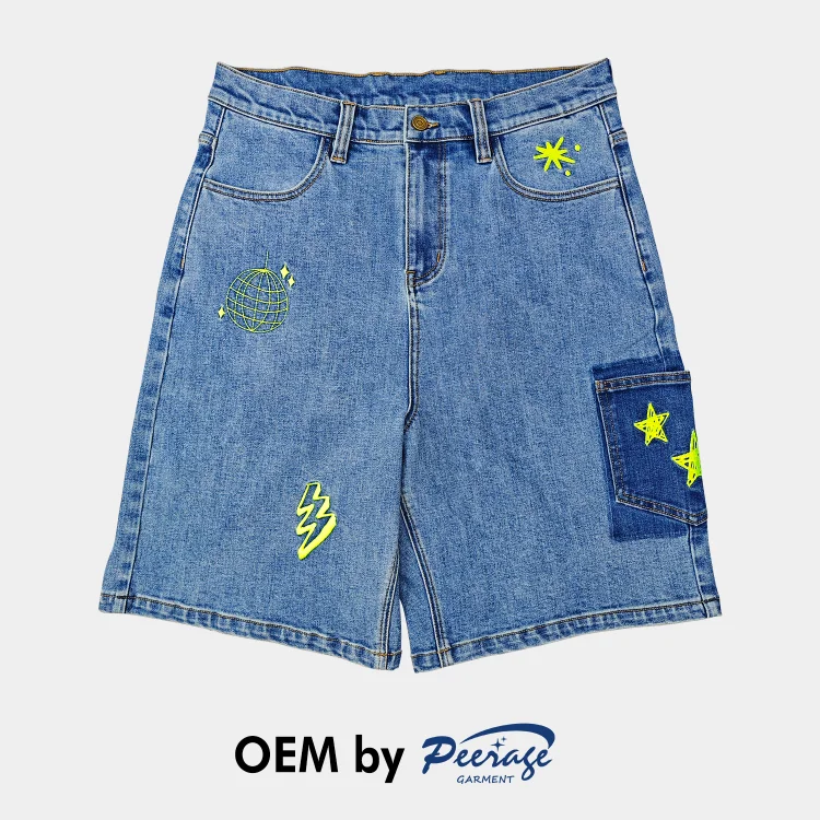 Custom Baggy Jean Shorts / Denim Long Jorts