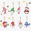 8PCS Diamond Painting Snowman Keychains Pendant
