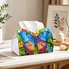 Blue Butterfly DIY PULeather Diamond Painting Tissue Box for Adults Beginners Decorative Diamond Art Paper Storage Holder for Living Room Bedroom Bathroom Table Decor