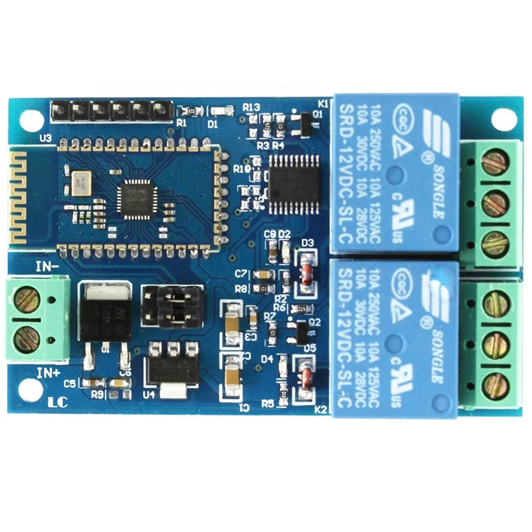 12V BLE 2.1Relay IoT Smart Home 2 Channel Remote Controller Relay Board Android Phone APP Remote Control Power Switch