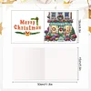 (US Only)6PCS DIY Diamond Art Greeting Cards Christmas Cottage Congratulations Cards