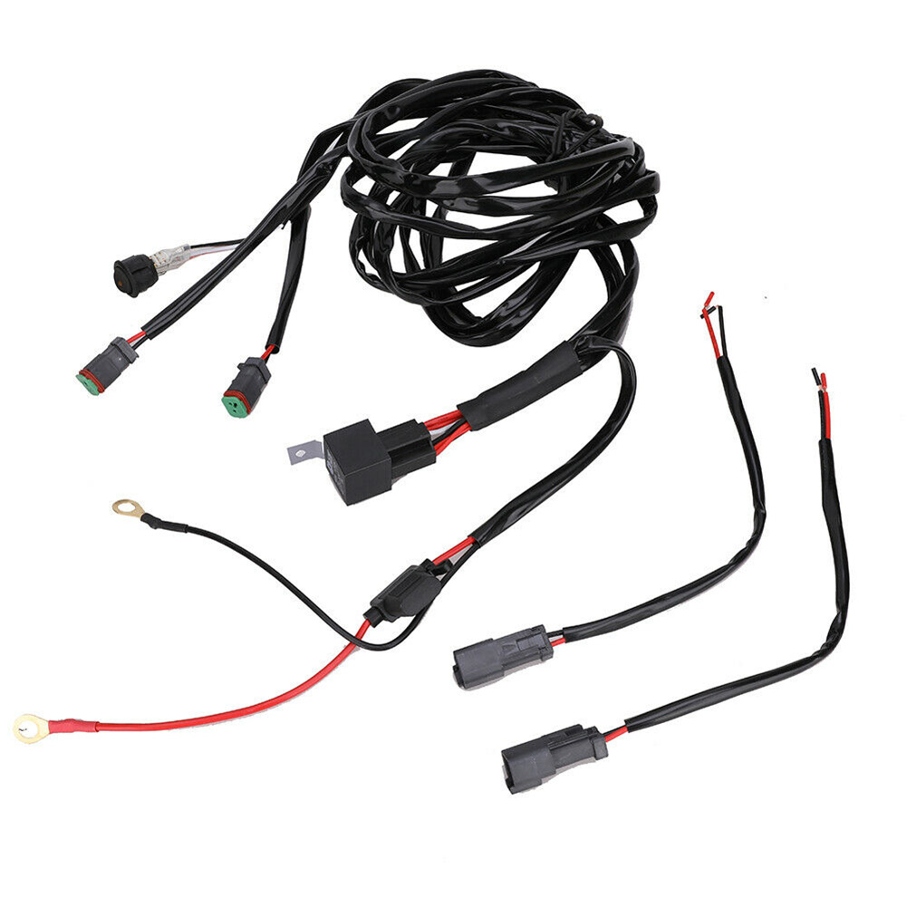 

18AWG LED Light Bar Wiring Harness Kit 2 Leads On/Off Switch 40A Relay Fuse, 501 Original