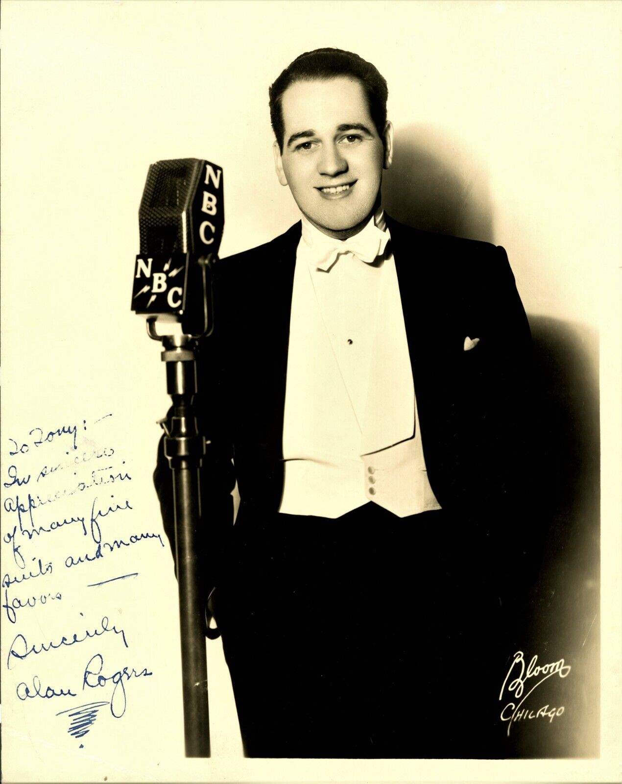 Big Band Singer ALAN ROGERS Vintage Signed Photo Poster painting