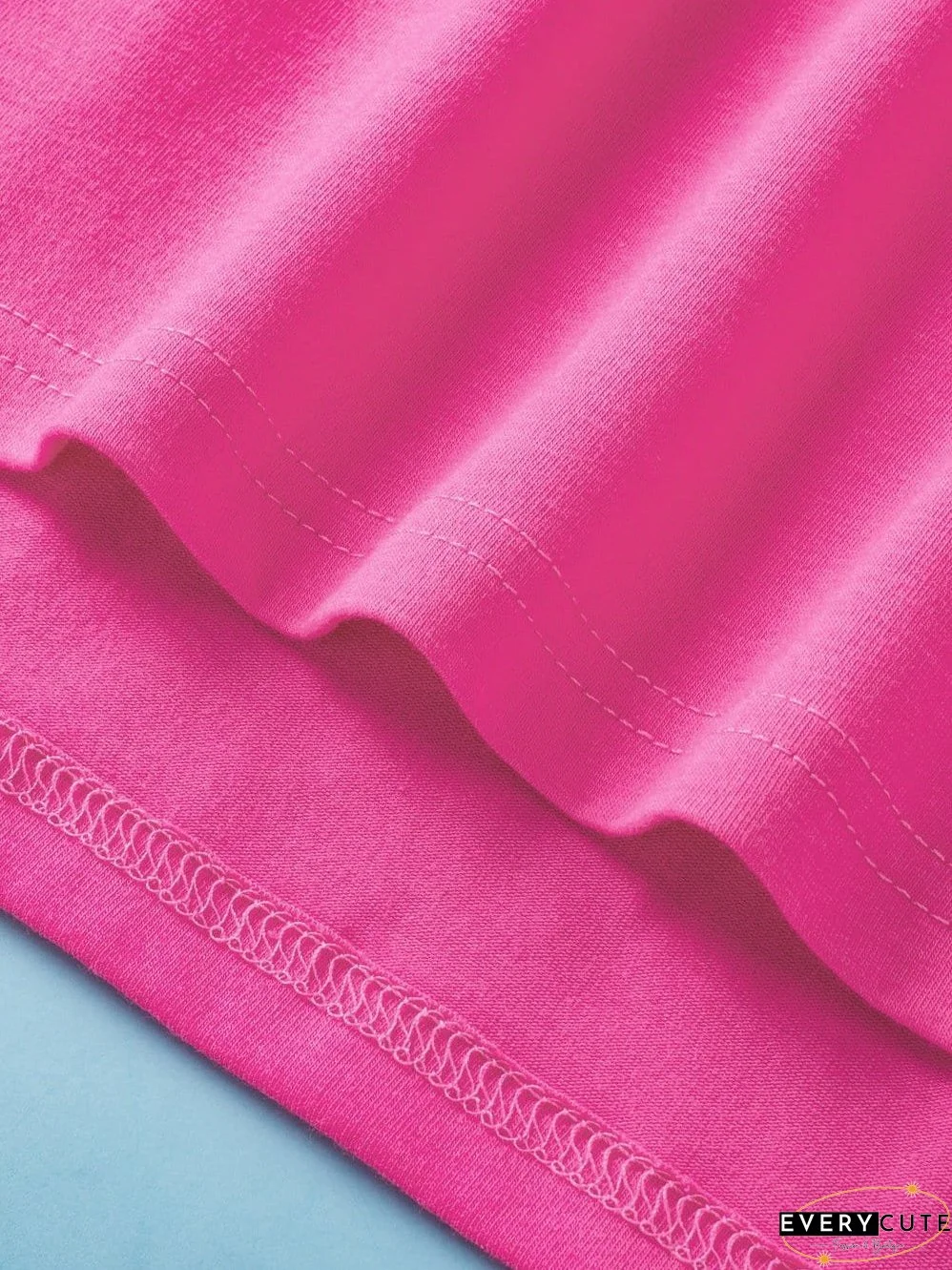 Crimson Red Extended Length Short Sleeve Slit Detail Drop Shoulder Blouse