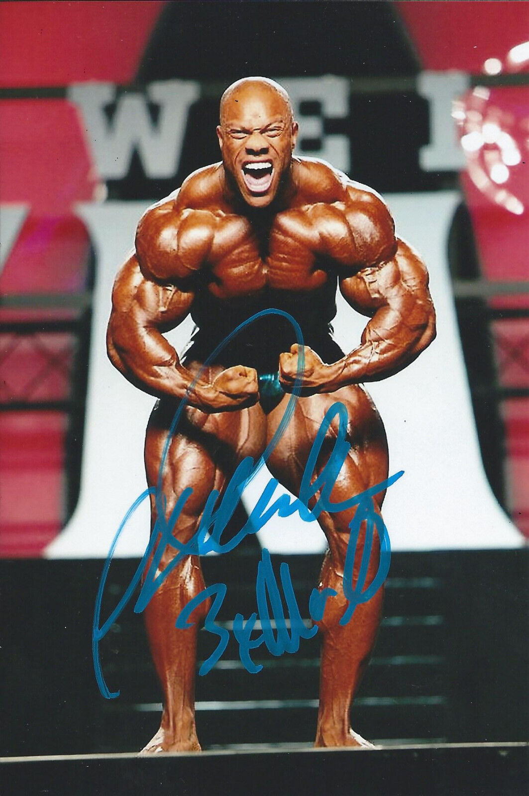 Phil Heath Signed 4x6 Inch Photo Poster painting Mr. Olympia Bodybuilder 'The Gift' Proof COA