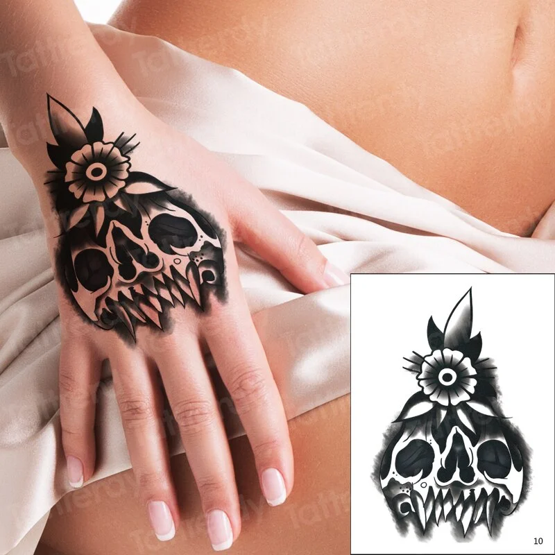 hand tattoo rose henna stickers temporary tattoo sticker roses hand tattoo stickers flower waterproof fake tatoo finger sheet