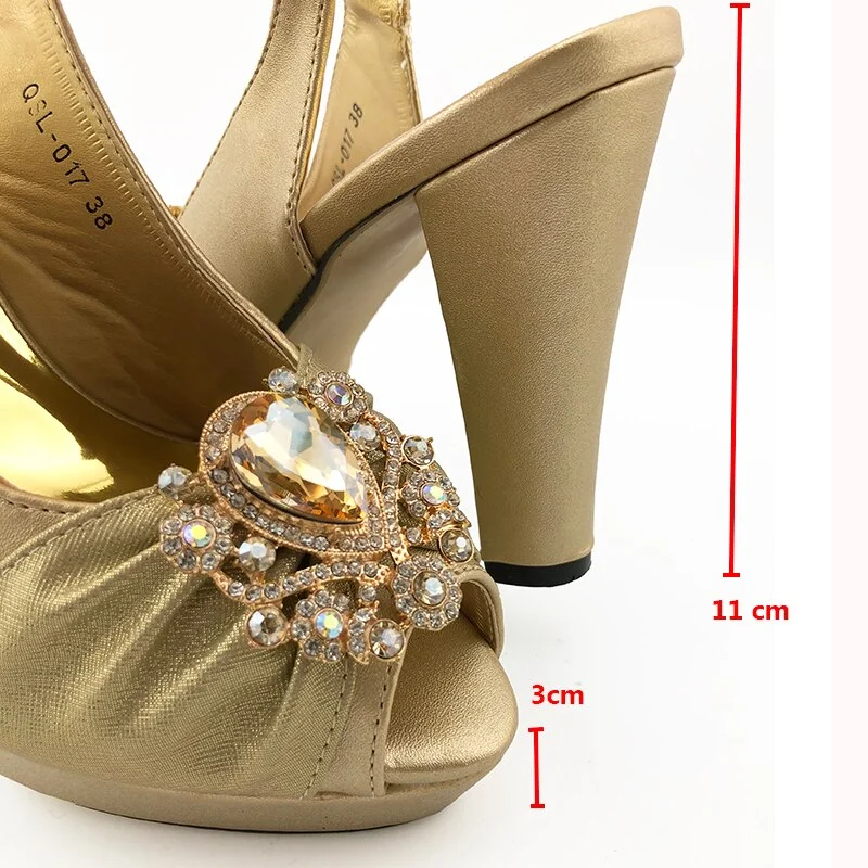 Sky Blue Women Matching Shoes and Bag Set Office Lady Shoes and Bag Mature Style Shoes for Party with Shinng Crystal