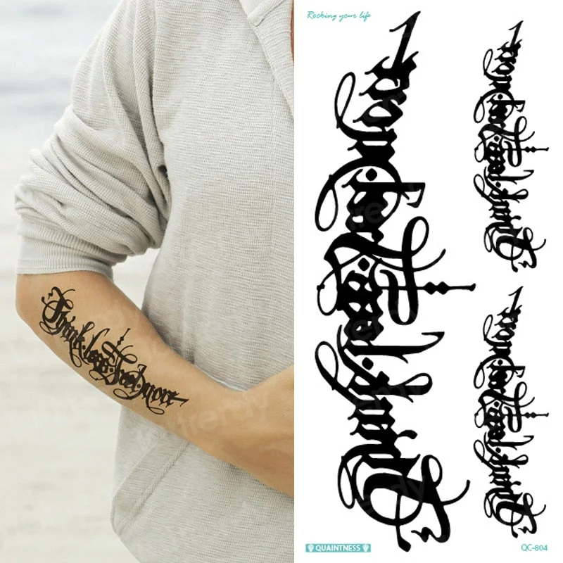 Black Stylish 3D New Man's Half Sleeve Arm Temporary Totem Tattoo Stickers Mechanical Body Art Tatoos for Boys Mens Armband