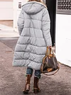 Women's Long Hooded Jacket Fleece Soft Reversible Coat