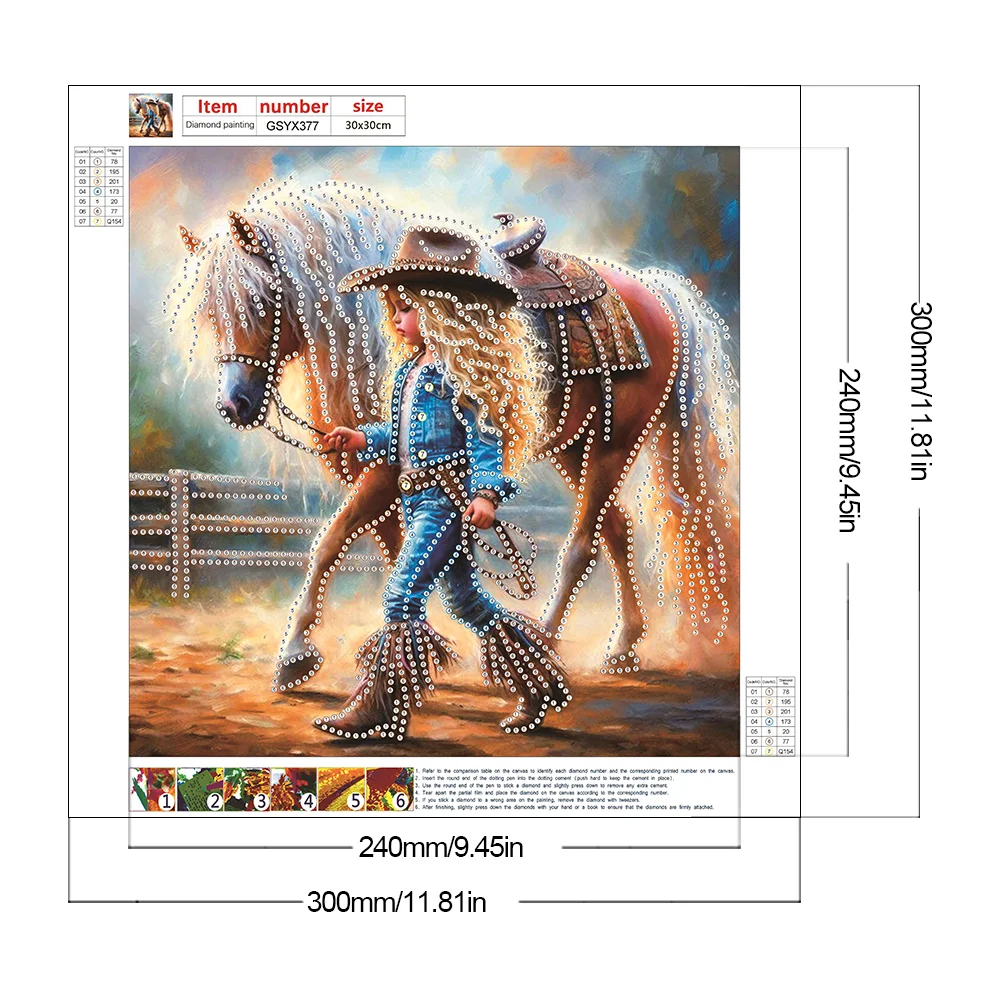 Diamond Painting - Partial Special Shaped Drill - Cowboy Girl(Canvas|30*30cm)