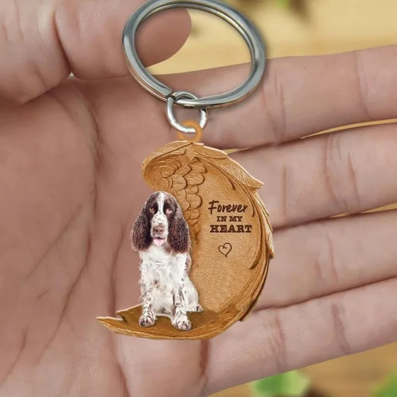 VigorDaily English Springer Spaniel Forever In My Heart Acrylic Keychain FK075