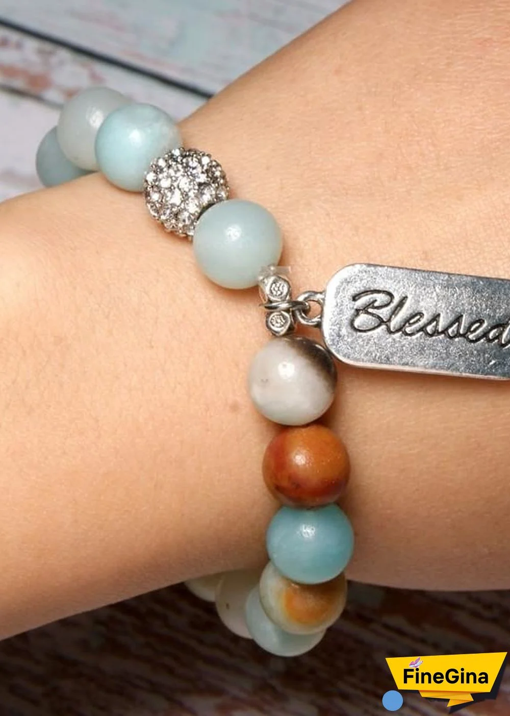 Boho Bracelet, Green Amazonite Blessed