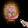 (US Local)Flower Snail Diamond Painting Night Light 5D DIY Diamond Art Lamp Home Decor