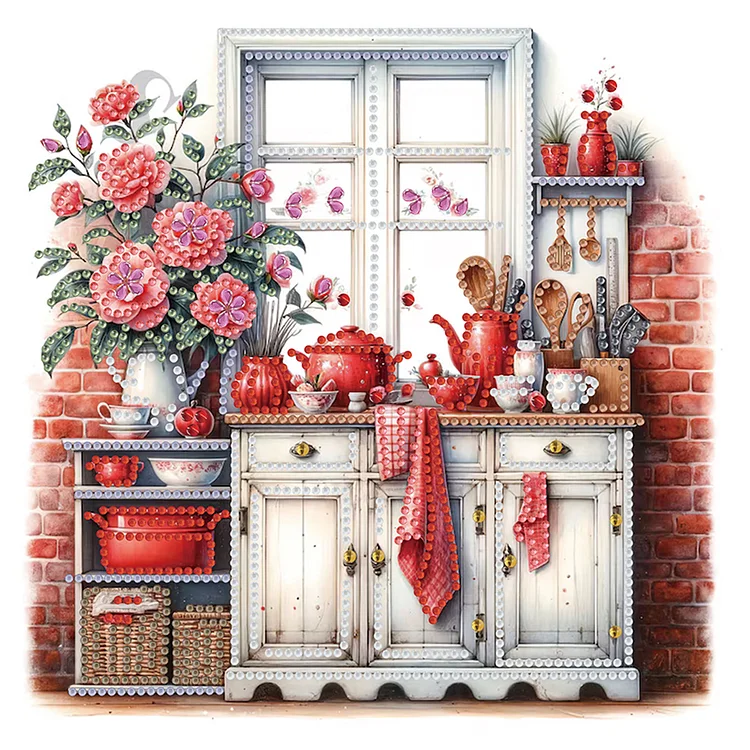 Retro Cabinets 30*30CM (Canvas) Special Shaped Drill Diamond Painting gbfke