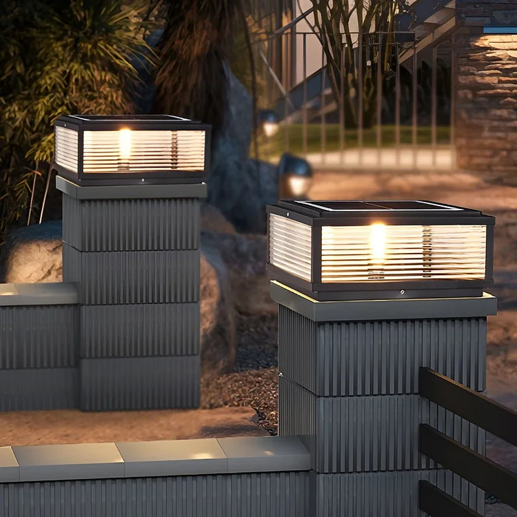 Modern Outdoor Post Lights Solar Fence Pillar Light Deck Post Lights Waterproof - Appledas