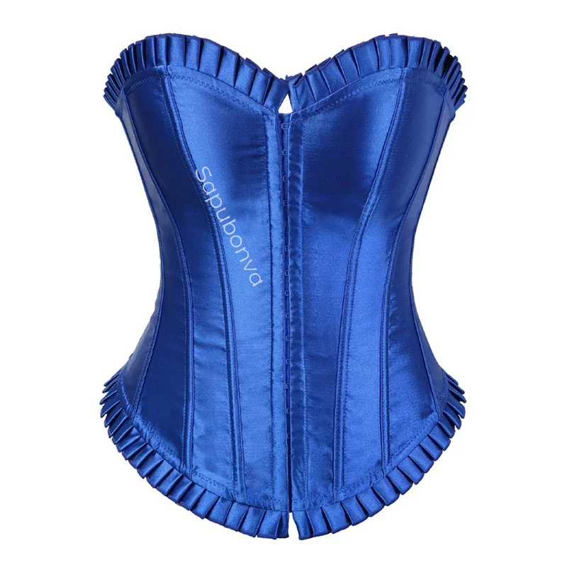 Billionm Corset Top Plus Size Women Bustier Overbust Sexy Lace up Lingerie Vintage Victorian Fashion White Blue Red DropShipping