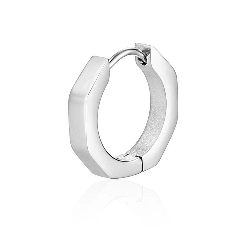 1 Piece Hip-Hop Rock Minimalist Star Heart Shape Metal Button 304 Stainless Steel Copper Gold Plated Hoop Earrings