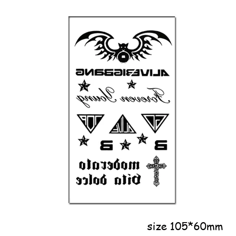 Temporary Tattoo Stickers Sexy Cross English Alphabet Line Fake Tatto Waterproof Tatoo Hand Leg Belly Small Size for Women Men