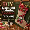 DIY Diamond Painting Christmas Stockings Hanging Ornaments Large Capacity Xmas Socks Pendant Wear Resist Candy Gift Storage Bags for Family Christmas Holiday Party Decoration (Christmas penguin)