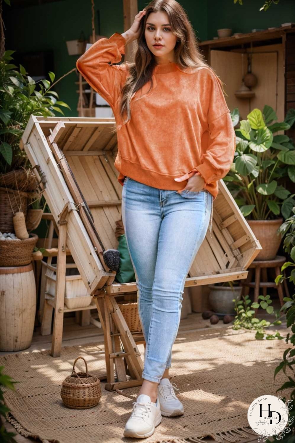 oversized crewneck pullover workout long sleeve hoodie