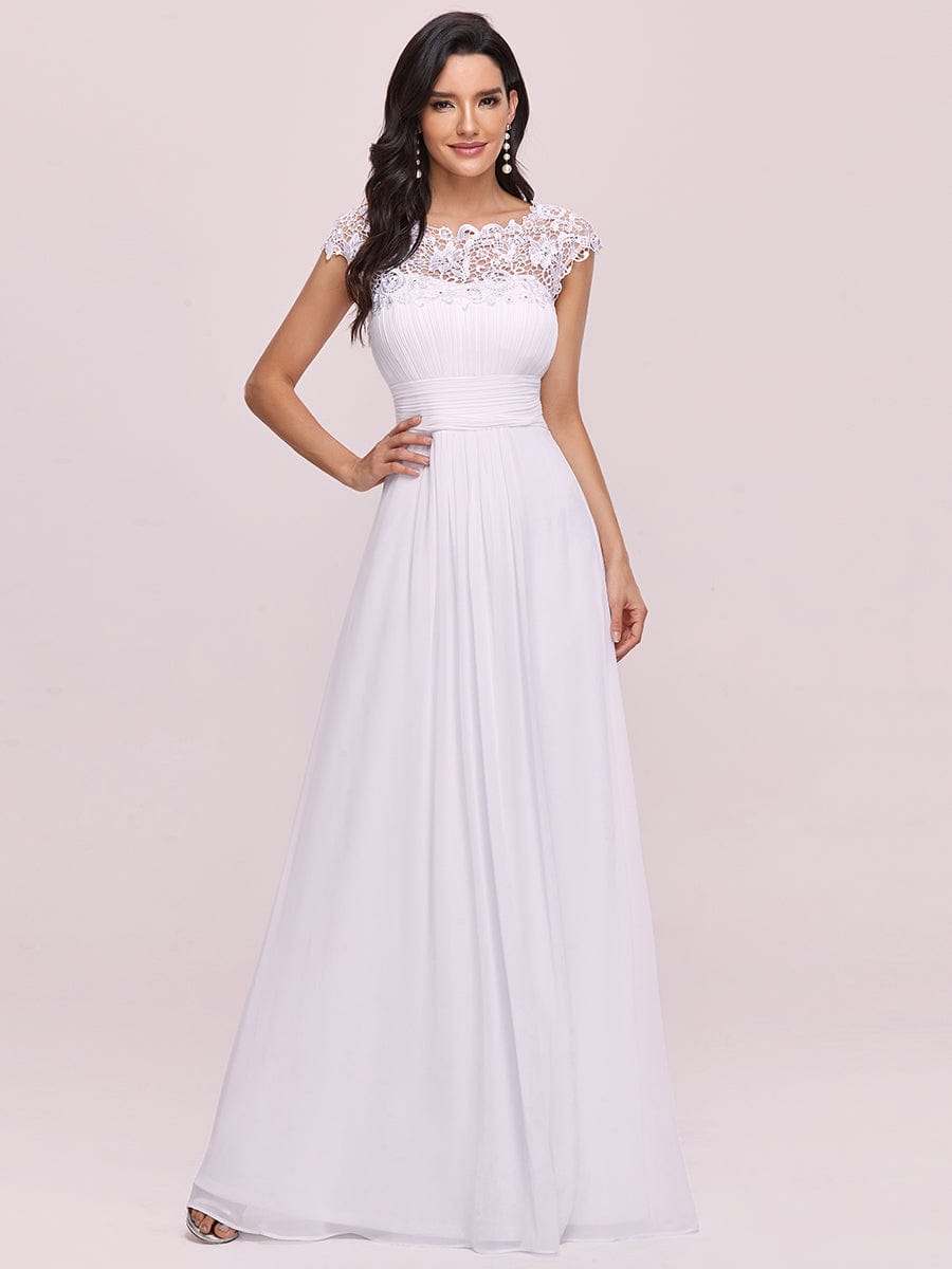 Sophisticated Lace Detail Evening Gown