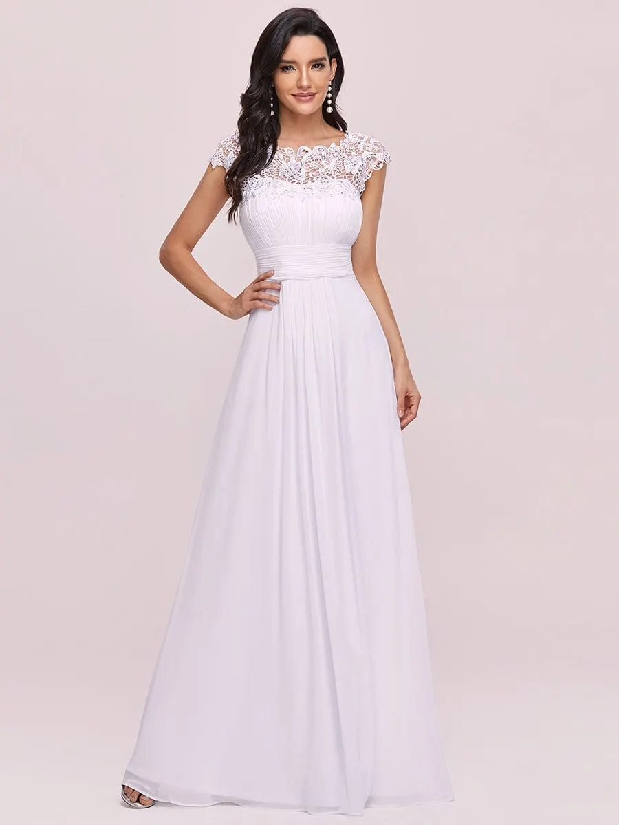 Sophisticated Lace Detail Evening Gown