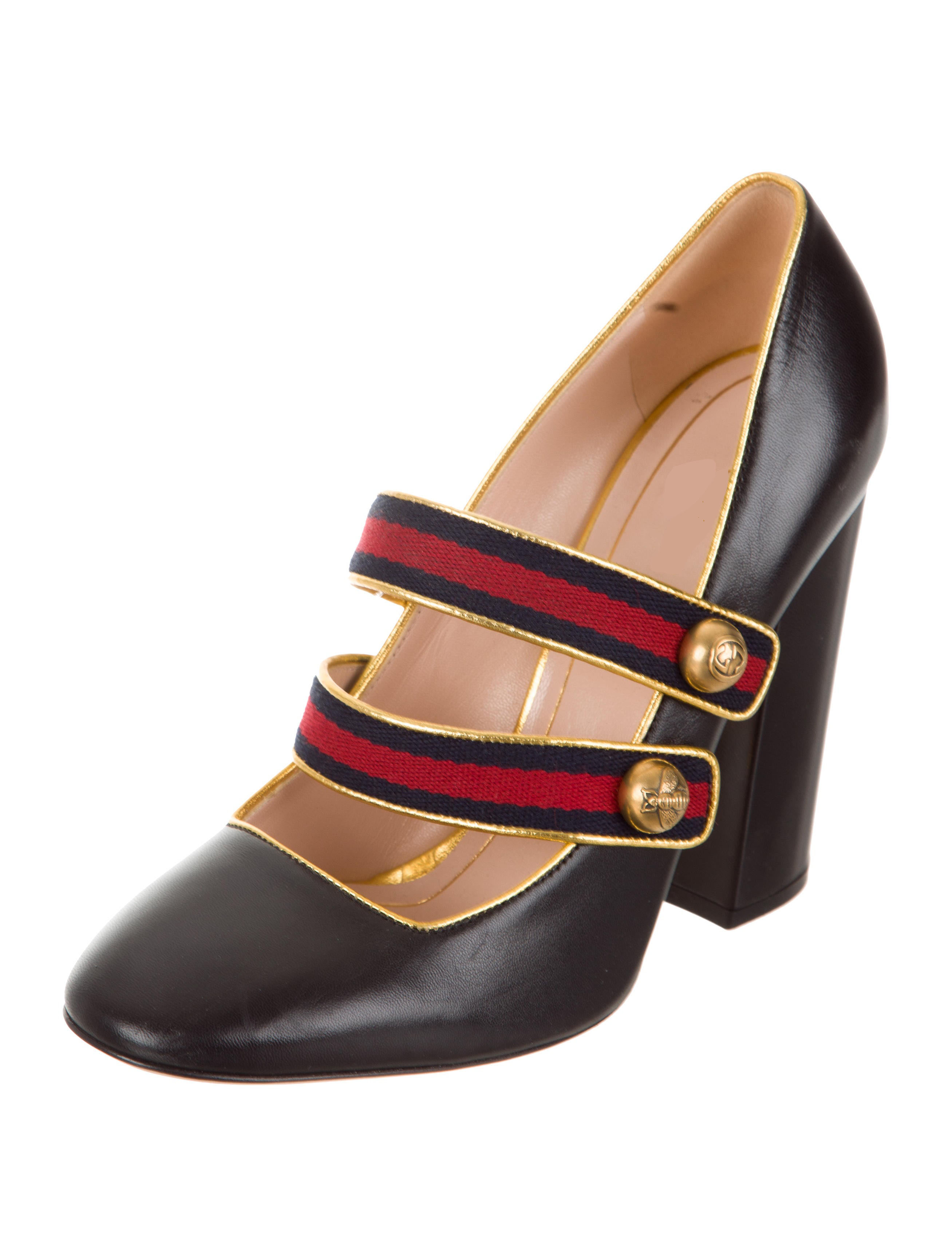 GOOSHOE Black Mary Jane Chunky Heel Pumps