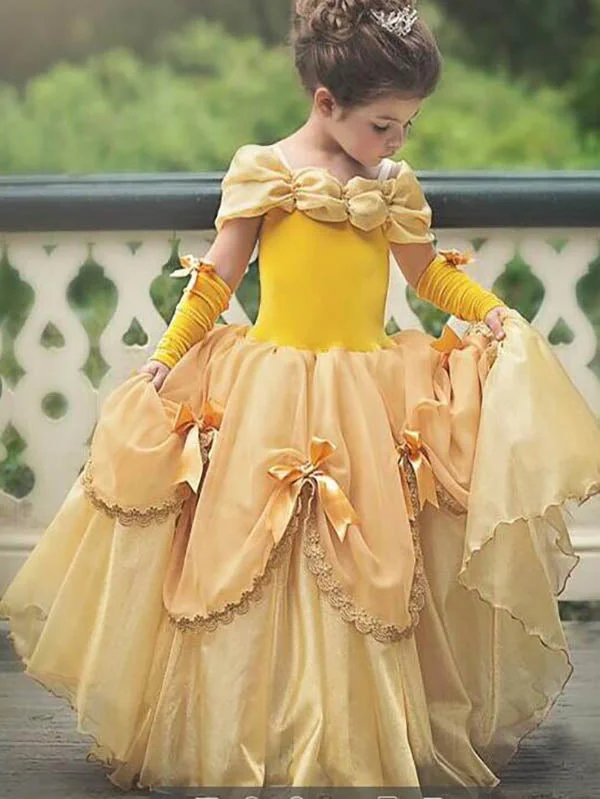 Beauty And The Beast Belle Costume Princess Dress For Girls-elleschic