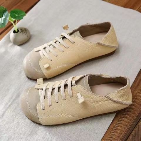 Japanese Sen Women's Literature And Art Soft Leather Soft Sole Casual Shoes-PABIUYOU- Women's Fashion Leader
