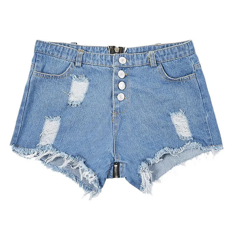 High Waist Zipper Shorts