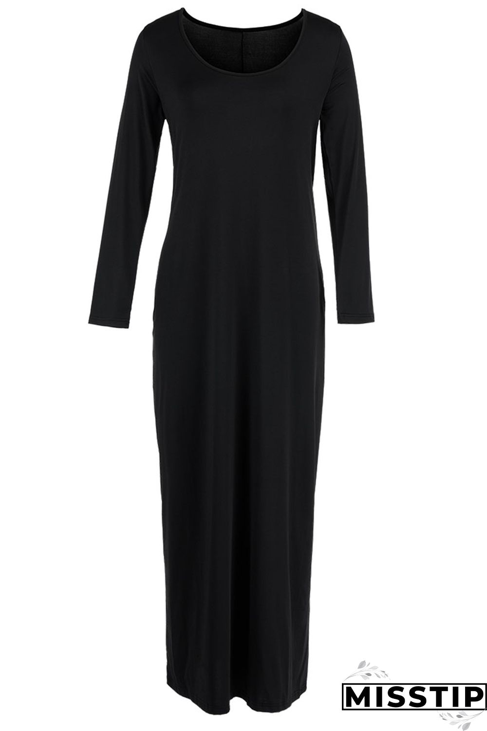 Black Casual Solid Patchwork V Neck Straight Dresses