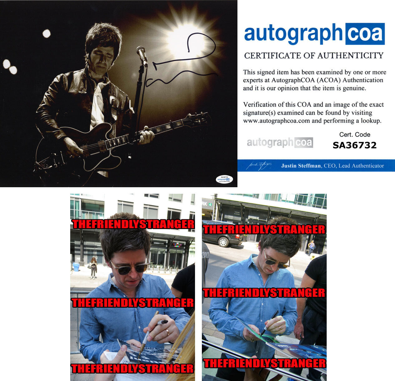 NOEL GALLAGHER signed Autographed 11X14 Photo Poster painting b PROOF - OASIS Singer ACOA COA