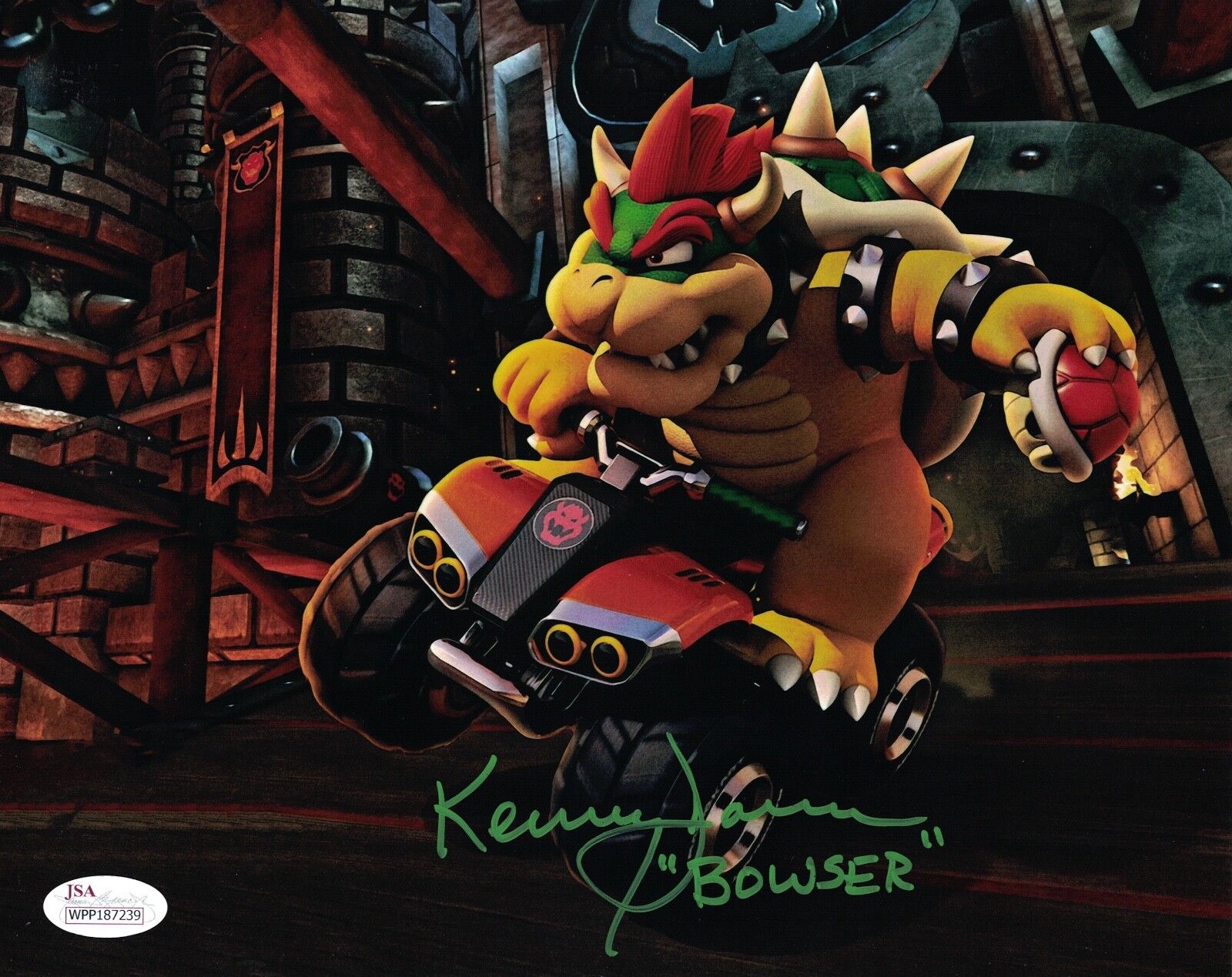 KENNY JAMES Signed BOWSER 8x10 Photo Poster painting MARIO KART Nintendo Super Mario JSA COA