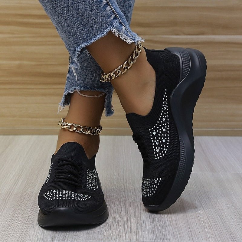 Spring 2021 Women Sneakers Breathable Casual Socks Shoes Lace Up Ladies Shoes Female Students Vulcanized Shoes Zapatos Mujer